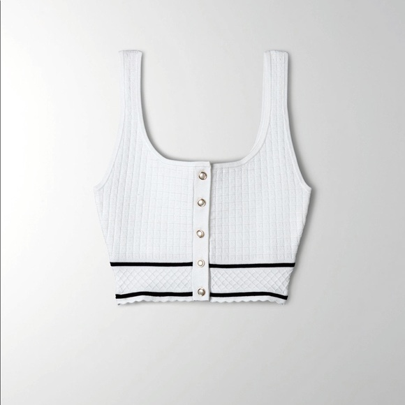 ‼️SOLD‼️ BABATON Sculpt Knit Button Top, Aritzia Size 2XS - Picture 4 of 9